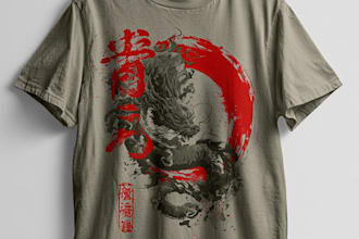 do a japanese t shirt illustration