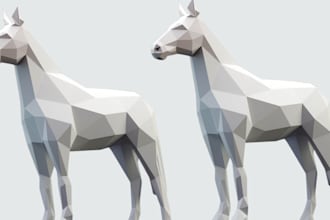 design low poly papercraft model, templates and patterns for any design you want