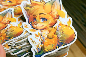 design custom furry sticker comics character fursona art