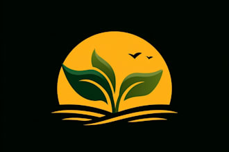 design creative agriculture landscape and lawn care logo