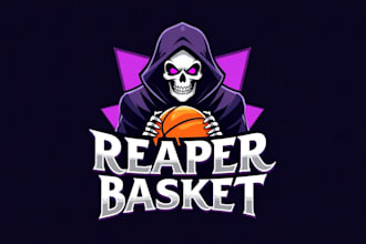 design outstanding reaper sport mascot logo with express delivery