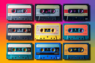 make design cassette, cd or vinyl layouts for music albums