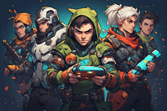 create professional gaming character for game for you