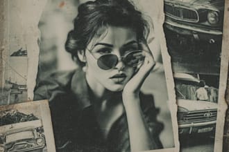 create cool vintage scrapbook collage edits