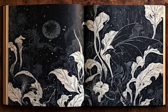 draw high quality linocut illustrations in engraving style