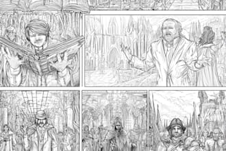 draw comic art for books, panels, and characters