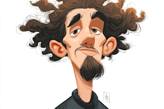 draw halfbody full color caricature