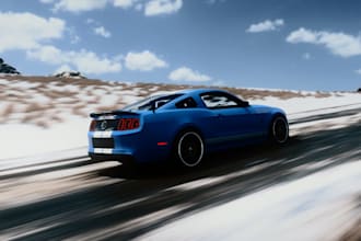 create a car video game or real world car youtube thumbnail
