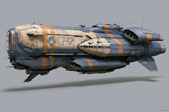 create spaceship concept art for you