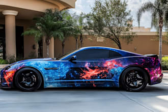 vehicle wrap, car wrap design