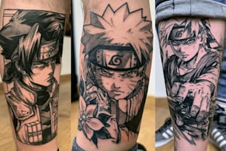 make anime tattoo design