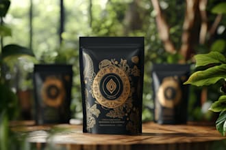 modern and luxury packaging or label