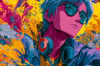 anime character an illustration and anime character