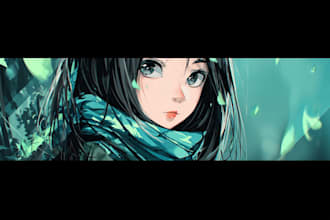 do custom anime eye banners for streamers, vtubers, and social media platforms