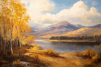 digitally oil painting landscape