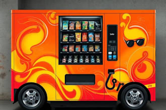 create eye catching vending machine wrap design for your business