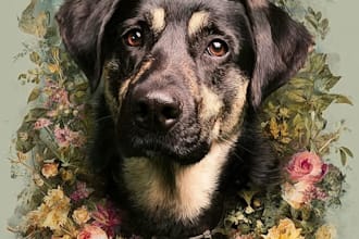 draw memorial pet portrait from photo
