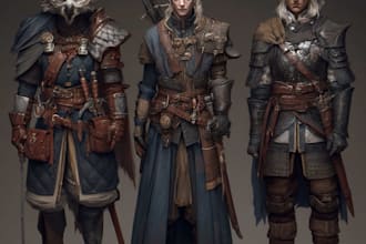 create fantasy character game concept for game or book