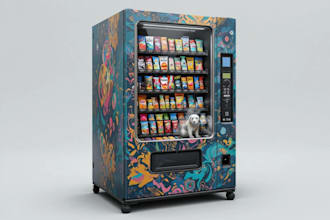 design a unique vending machine wrap