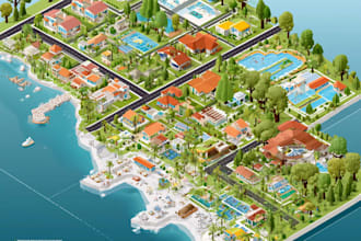 create 2d isometric illustration or map
