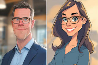 draw digital caricature portraits from photo