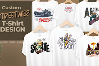 create amazing custom t shirt designs, typography, vintage and racing