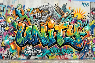 create custom graffiti art designs murals and wall arts