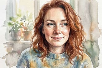 watercolor portrait painting, photo to watercolor portrait