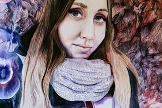 draw watercolor portrait painting of you