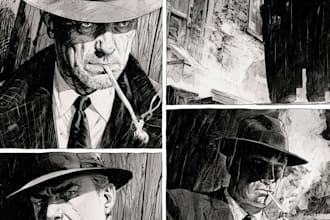 create vintage comic, horror and sci fi art