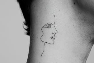 make beautiful line art tattoo design