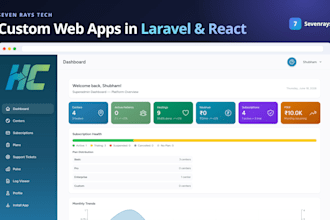 develop a custom web application in laravel and react