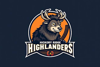do awesome style for hickory ridge highlanders mascot logo design