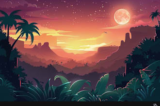 draw professional vector landscape illustration