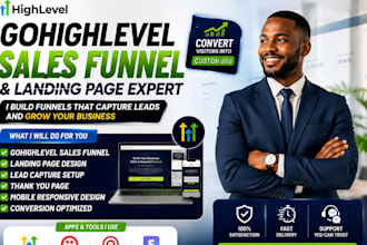 high converting ghl sales funnel, ghl landing page, ghl automations, ghl expert
