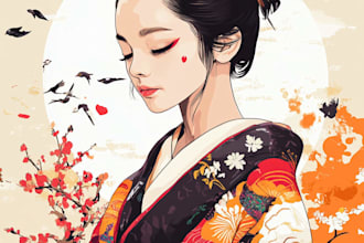 japanese t shirt illustration and t shirt design
