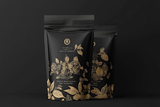 design organic skincare packaging, cosmetic label and beauty