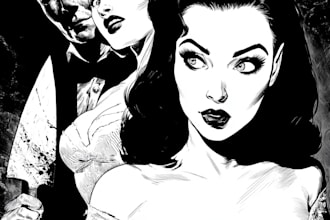 make illustration in horror comic style