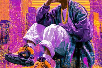 design pen and pixel 90s hip hop style cover art