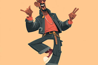 draw flat vector character design
