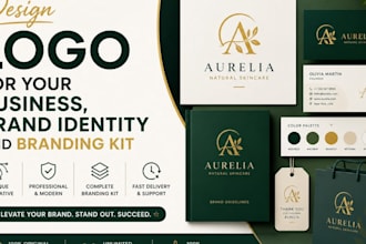 design logo for your business, brand identity and branding kit