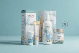 design modern cosmetic label design packaging