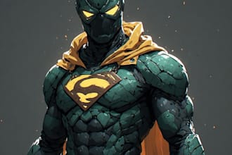create custom superhero comic art and character design