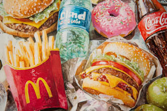 create retro food pop art posters and vintage restaurant artwork
