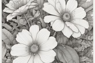 draw botanical illustrations of flowers, plants and fruits