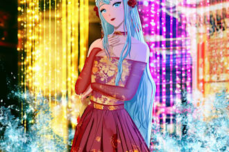 anime character an illustration and anime character