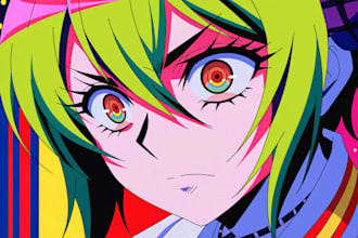 draw a portrait in 90s retro anime style