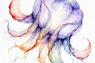 create hand drawn artistic watercolor art