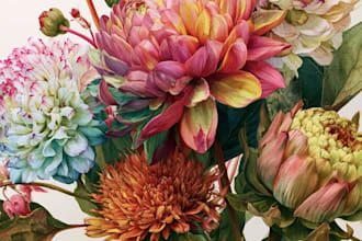 draw illustrations with flowers and different objects