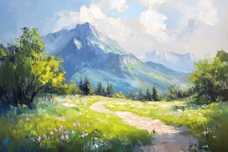 digitally oil painting landscape